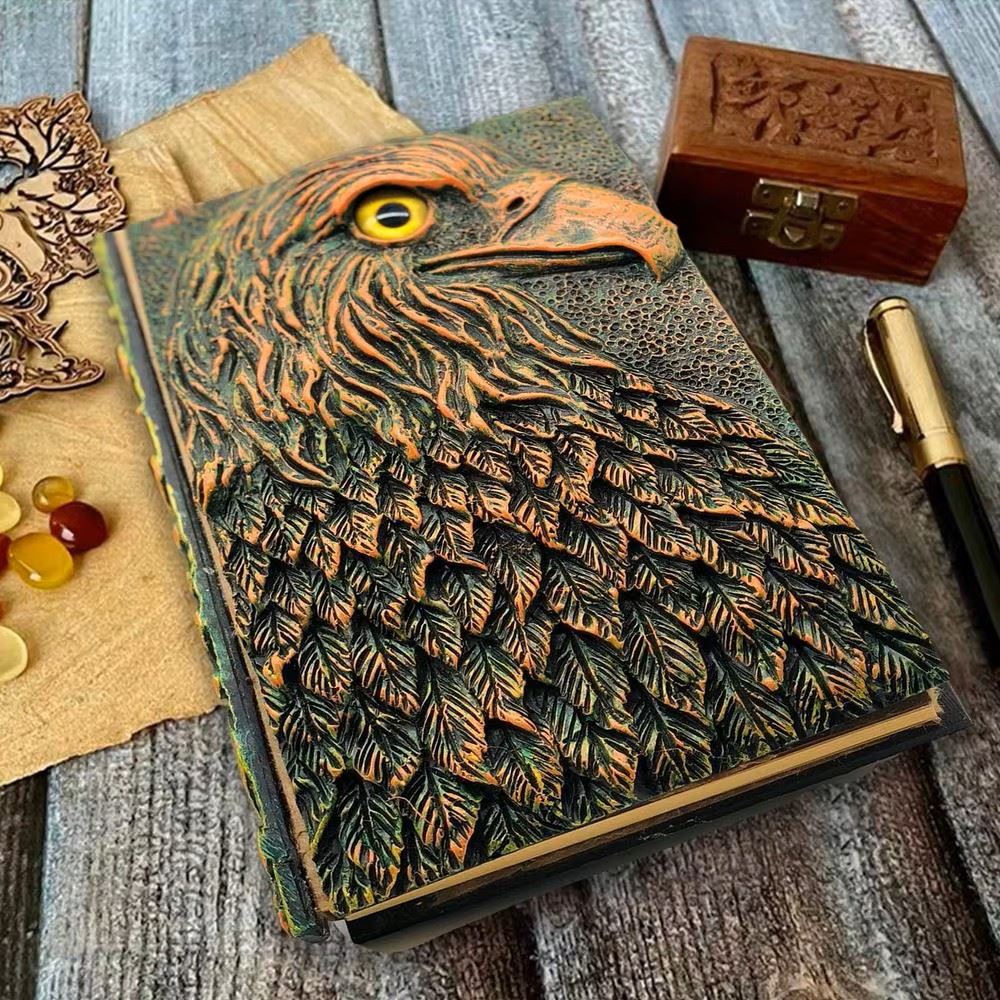 Gold Resin Eagle - A5 Handmade Hardback Notebook
