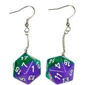 Red & Amber Resin Layered - D20 Earings