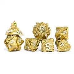 7pcs Dice Metal Dragon Head Gold