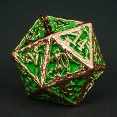 7pcs Dice Metal Druid Vine Copper Font Green