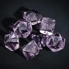 7pcs Dice Gem Glass Facet Black Font Purple (UD)
