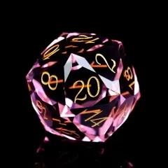 7pcs Dice Gem Glass Facet Black Font Purple (UD)