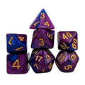 Blend of Purple & Blue Acrylic - 7pcs RPG Full Dice Set