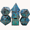 7pcs Dice Metal Sword Circle Nickel Font Blue