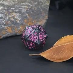 Pink Cats on Black Acrylic - 7pcs RPG Full Dice Set