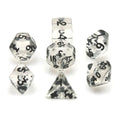 7pcs Dice Acrylic Mini Black Font Clear