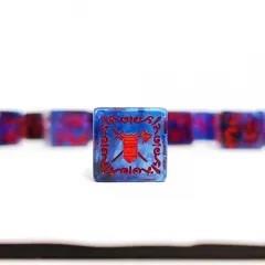 6pcs D6 Dice Resin Class Red Font Blue