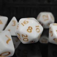 7pcs Dice Acrylic Blend Yellow Font Solid White