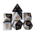 Blend of Black & White Acrylic - 7pcs RPG Full Dice Set