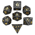 7pcs Dice Metal Druid Vine Gold Font Black