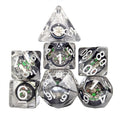 Compass in Clear & Black Resin - 7pcs RPG Full Dice Set
