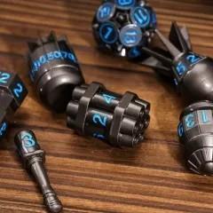 7pcs Dice Metal Bomb Blue Font Nickel