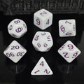 7pcs Dice Acrylic Blend Purple Font Solid White