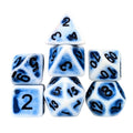 Washed Blue on White Acrylic - 7pcs RPG Full Dice Set