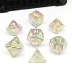 7pcs Dice Acrylic Metallic Clear Light Green