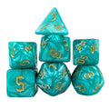 Teal Silk Acrylic - 7pcs RPG Full Dice Set