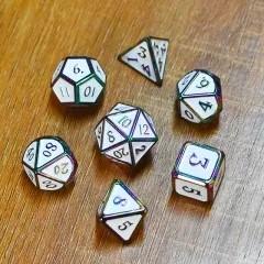 Forest Green in Rainbow Metal - 7pcs RPG Dice Set