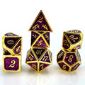 7pcs Dice Metal Enamel Gold Clear Purple