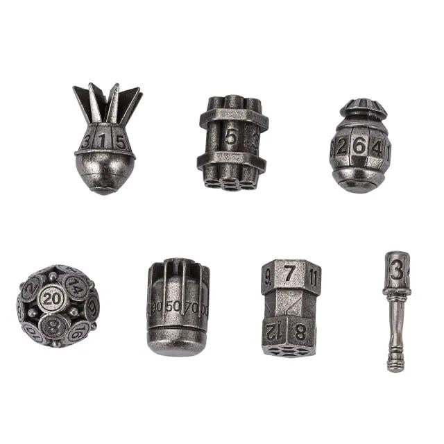 7pcs Dice Metal Bomb Worn Silver