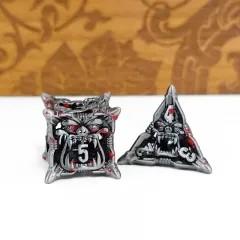 7pcs Dice Metal Hollow Monster Teeth Blood Nickel