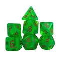 Glitter in Green Acrylic - 7pcs RPG Full Dice Set