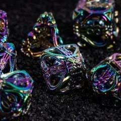 7pcs Dice Metal Hollow Lute Rainbow