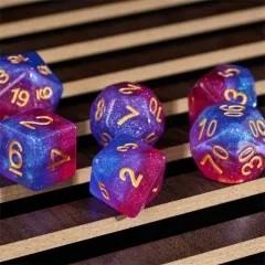 7pcs Dice Resin Layer Gold Font Bisexual Pink Purple Blue