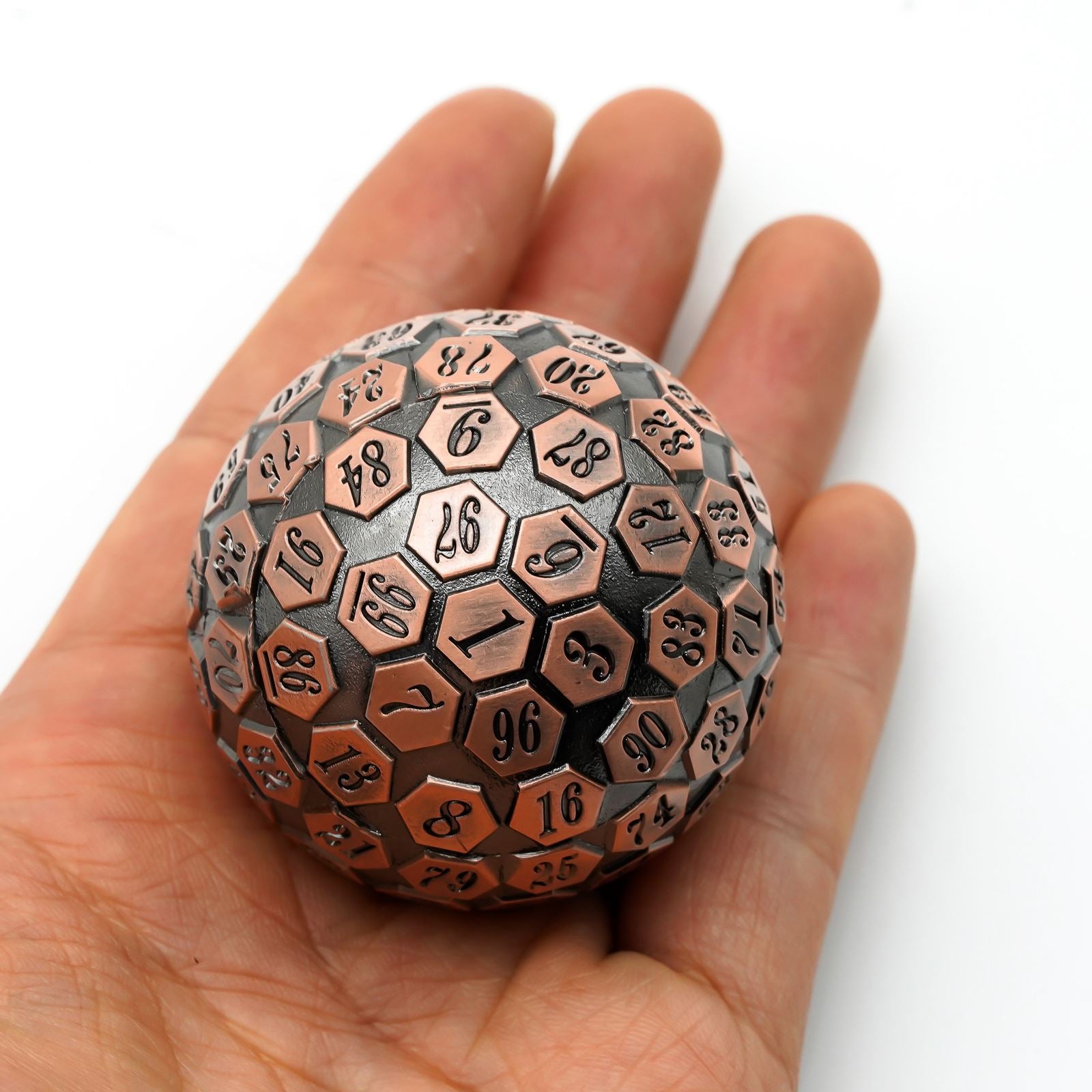 D100 RPG Dice - Copper Metal