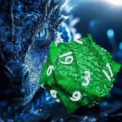 7pcs Dice Metal Dragon Head Green