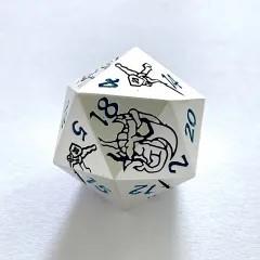 Purple & Black in Silver Metal - 7pcs RPG Dice Set
