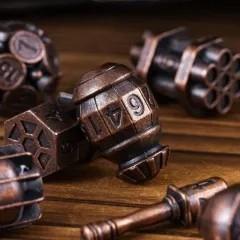 7pcs Dice Metal Bomb Worn Copper