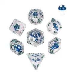 Purple Mushroom in Clear Resin - 7pcs RPG Full Dice Set