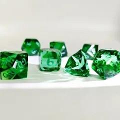 7pcs Dice Gem Glass Facet Green Font Green (HS)