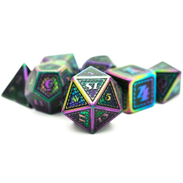 7pcs Dice Metal Stitch Rainbow