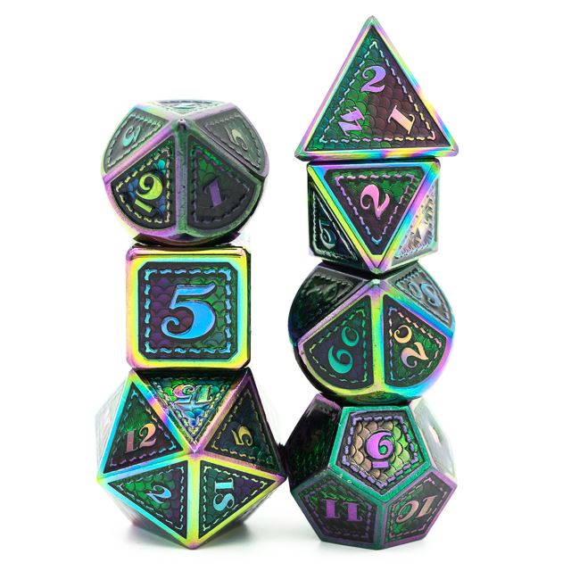 7pcs Dice Metal Stitch Rainbow