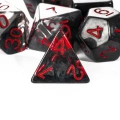 Black Swirl in Clear Resin - 7pcs RPG Full Dice Set
