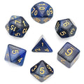Glitter in Black & Blue Acrylic - 7pcs RPG Full Dice Set