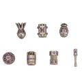 7pcs Dice Metal Bomb Purple Font Silver