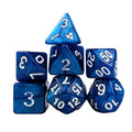Glitter in Blue Acrylic - 7pcs RPG Full Dice Set