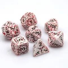 Black Sword in White Metal - 7pcs RPG Dice Set