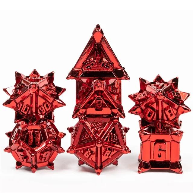 7pcs Dice Metal Pinwheel Red