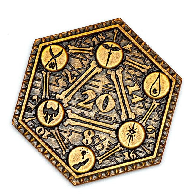 D2 RPG Coin - Shadow Washed Gold Metal