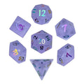 7pcs Dice Gem Frosted Glass Rainbow Font Cracked Purple (UD)