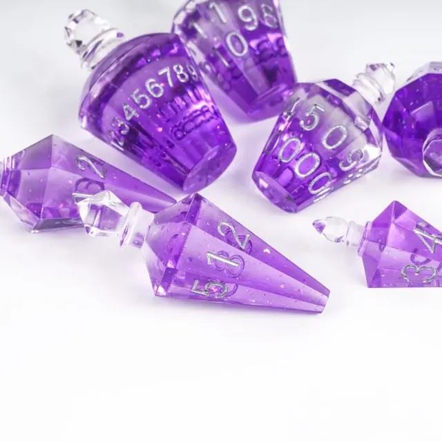 Purple Potion Resin -  7pcs RPG Dice Set