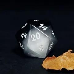 7pcs Dice Gem Stone Frosted Cat Eye White Font Black Grey