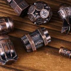 7pcs Dice Metal Bomb Worn Copper