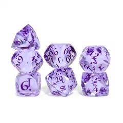 7pcs Dice Gem Glass Facet Purple Font Purple (HS)