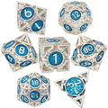 7pcs Dice Metal Hollow Arrow Silver Blue