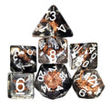 Shield in Clear & Black Resin - 7pcs RPG Full Dice Set