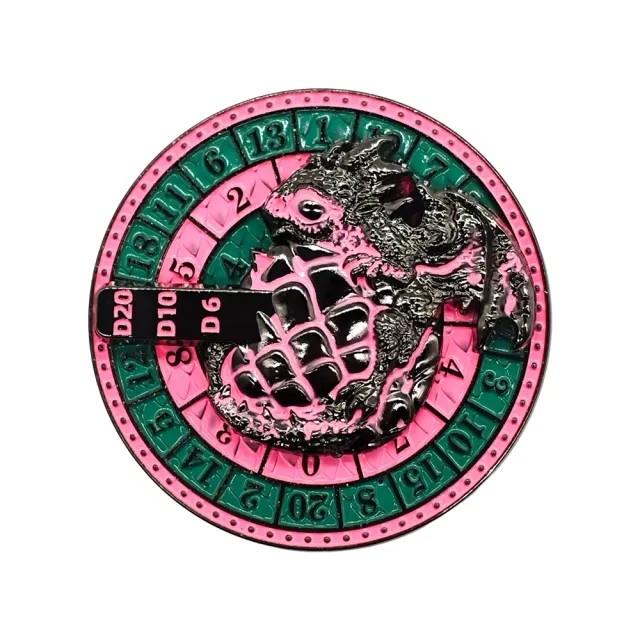 Dice Metal Spinner Dragon Egg Pink Green